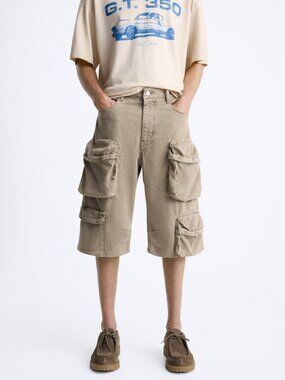 Rare Zara Paratropper Cargo Shorts Men's Size 30 Beige Gorp Core Apocalyptic NWT